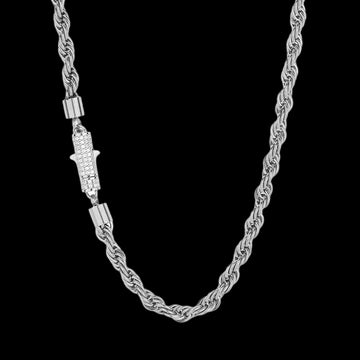 6mm Iced Rope Chain in White Gold