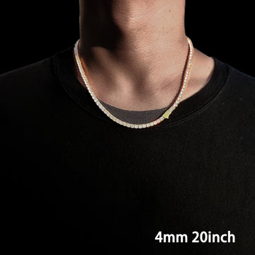 4mm Gold Iced Out Tennis Chain