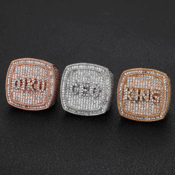 Iced 3D Custom Baguette Name Ring