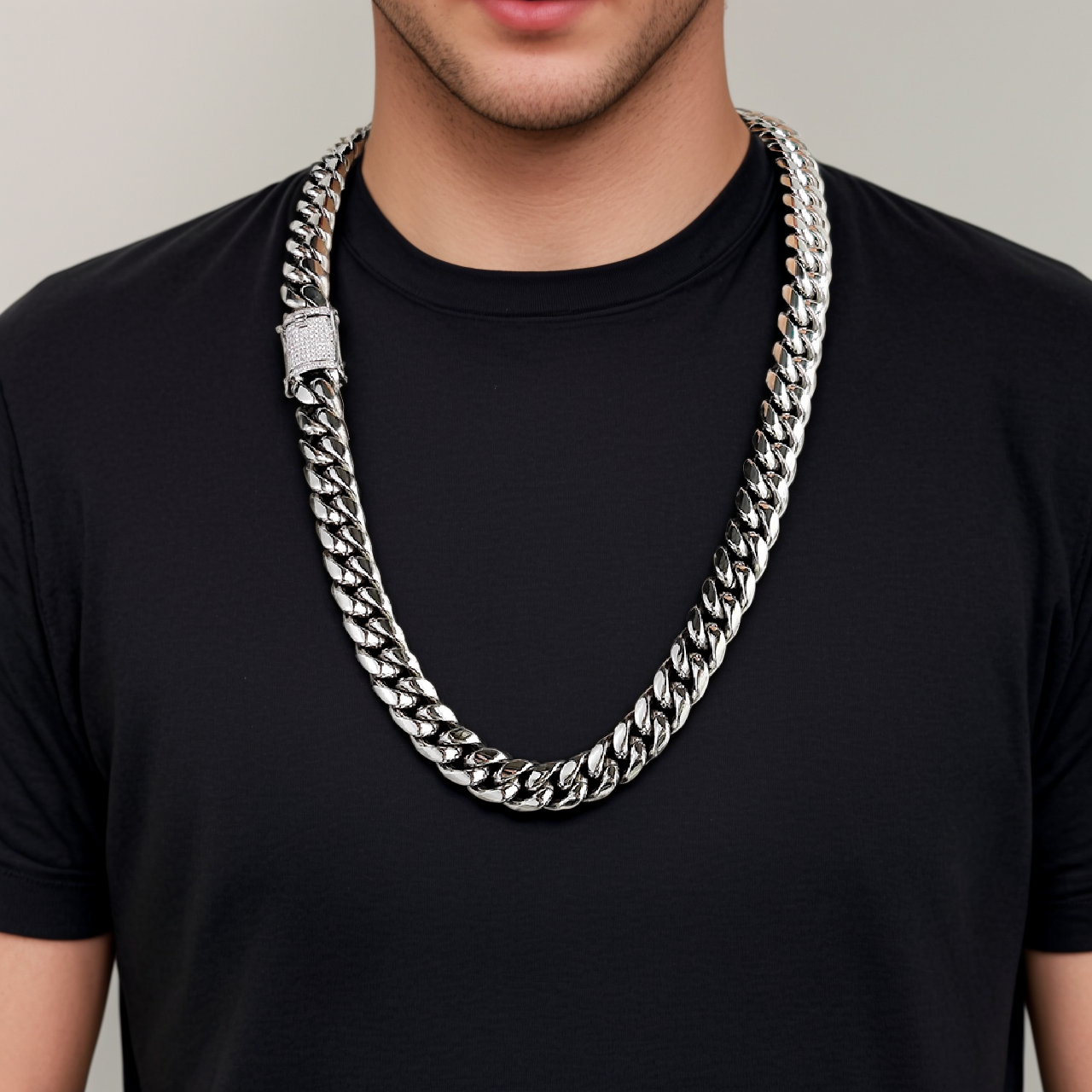 18mm Prong Stainless Steel Cuban Chain