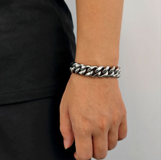 16mm Jewelry Clasp Encrypted Stainless Steel Cuban Bracelet