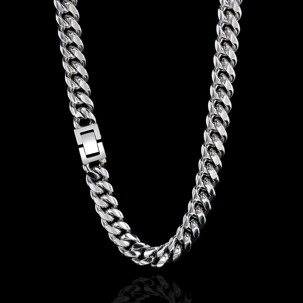 16mm Jewelry Clasp Encrypted Stainless Steel Cuban Chain