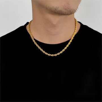 5mm 18K Gold Finish Rope Chain