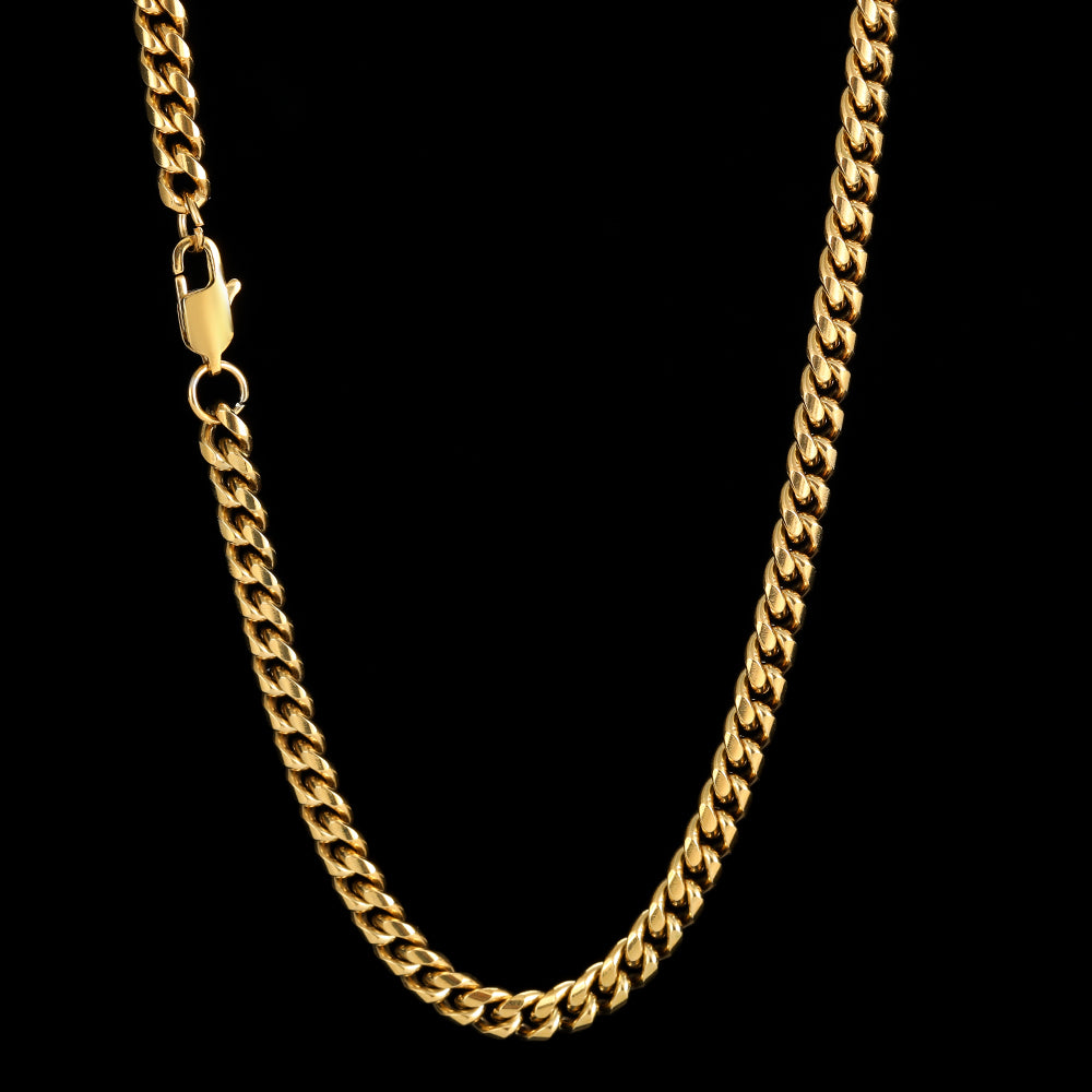 9mm Stainless Steel Cuban Chain in Gold