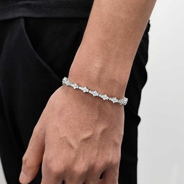 7mm silver Iced Out Tennis Bracelet