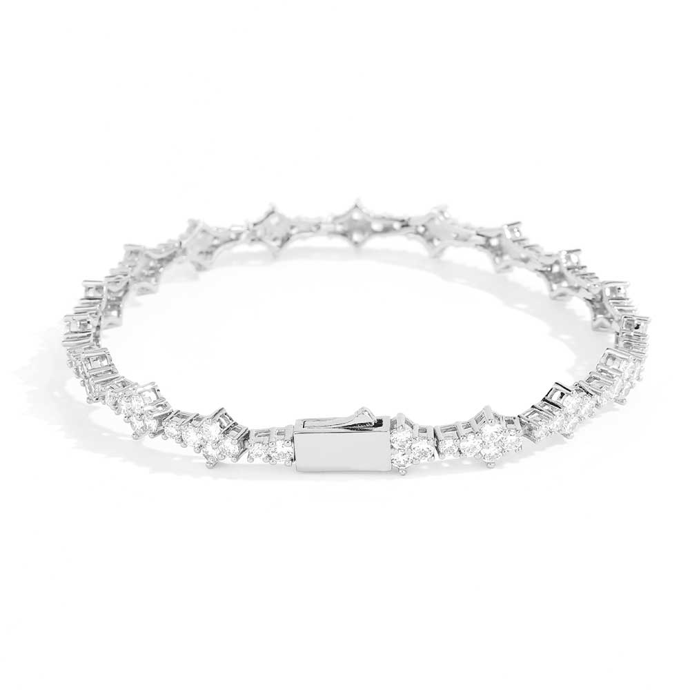 7mm silver Iced Out Tennis Bracelet