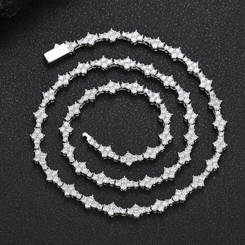 7mm Silver Iced Out Tennis Chain