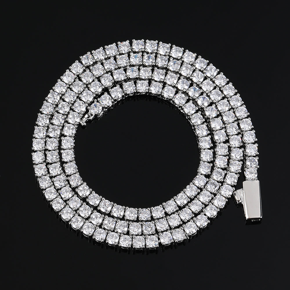 4mm Silver Iced Out Tennis Chain